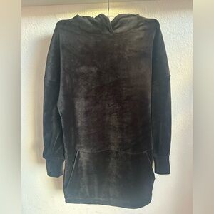 Express Black Velvet Hooded Sweater Dress NWOT size XS